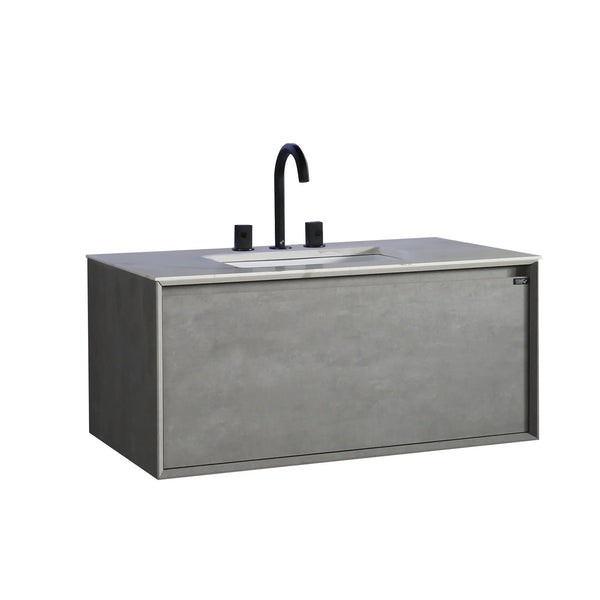 Freda 40'' Floating Vanity Single Sink with Ceramic Countertop TONA Bathroom Furniture