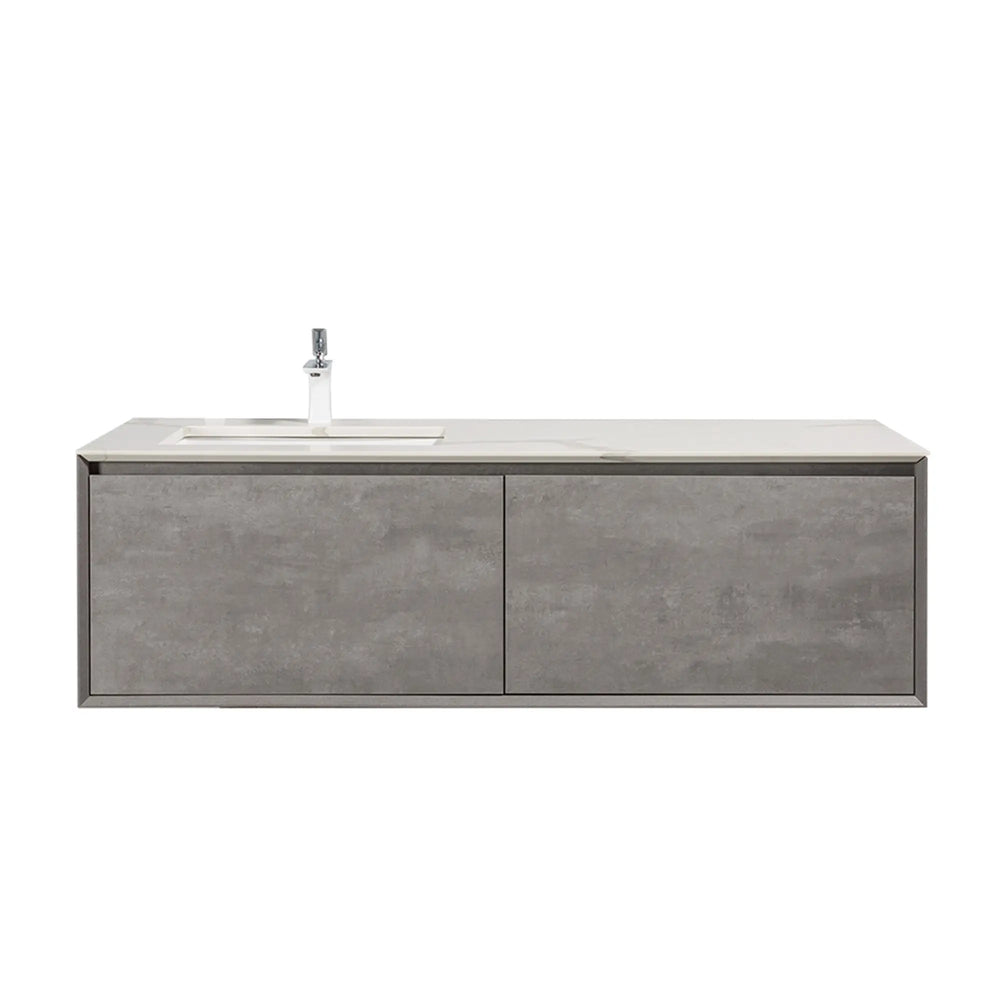 Freda 60'' Floating Vanity Single Sink with Ceramic Countertop TONA Bathroom Furniture