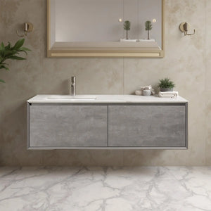 Freda 60'' Floating Vanity Single Sink with Ceramic Countertop TONA Bathroom Furniture