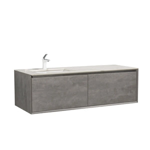 Freda 60'' Floating Vanity Single Sink with Ceramic Countertop TONA Bathroom Furniture