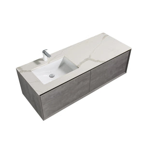Freda 60'' Floating Vanity Single Sink with Ceramic Countertop TONA Bathroom Furniture