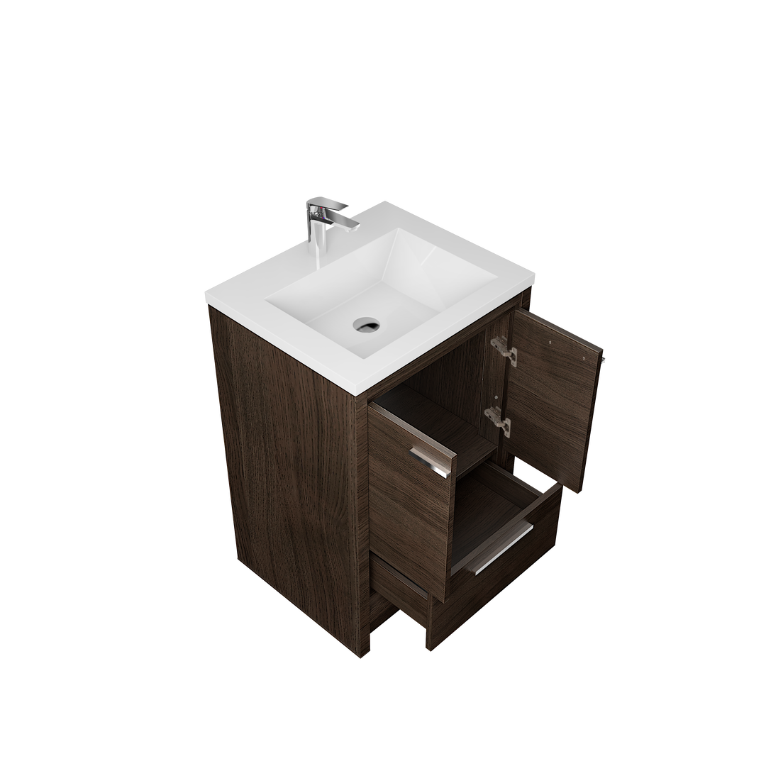 TONA Allier Freestanding Vanity Single Sink with White Countertop  (24"-48")