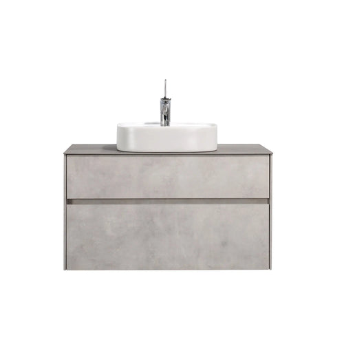 Lamina 36'' Floating Single Vanity with Porcelain Slab Countertop tonabathroom