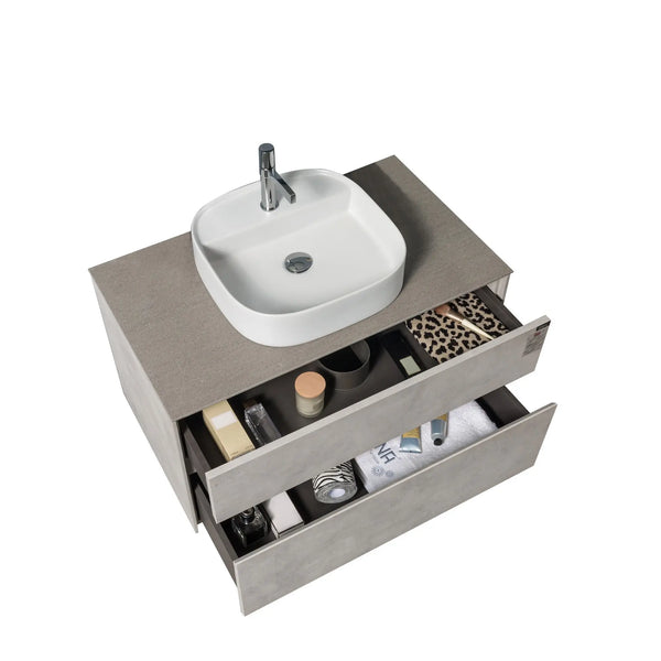 Lamina 36'' Floating Single Vanity with Porcelain Slab Countertop tonabathroom