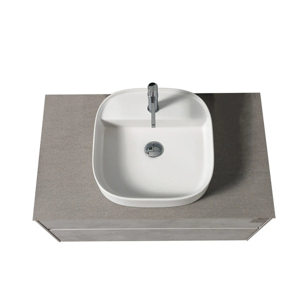 Lamina 36'' Floating Single Vanity with Porcelain Slab Countertop tonabathroom