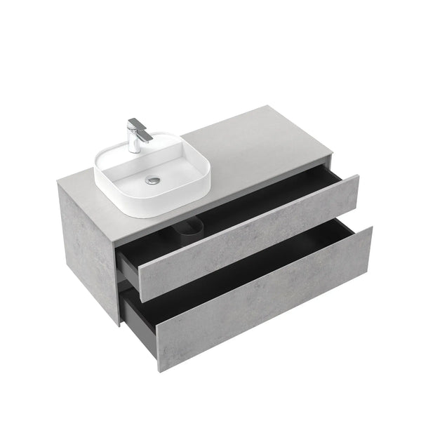 Lamina 48'' Floating Single Vanity with Porcelain Slab Countertop tonabathroom