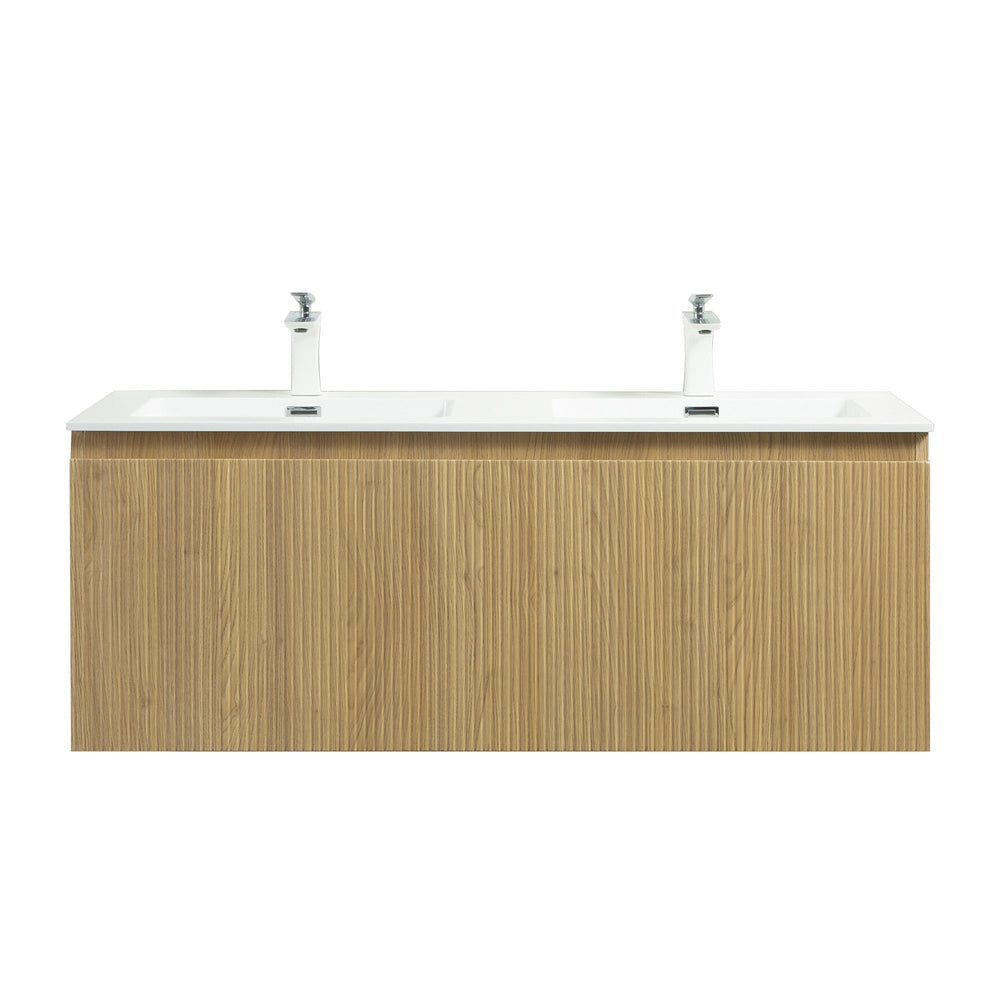 Liner 48'' Floating Double Vanity with White Cultured Marble Top TONA Bathroom Furniture