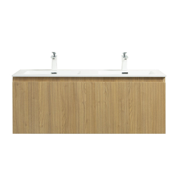 Liner 48'' Floating Double Vanity with White Cultured Marble Top TONA Bathroom Furniture