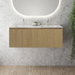 Liner 48'' Floating Double Vanity with White Cultured Marble Top TONA Bathroom Furniture