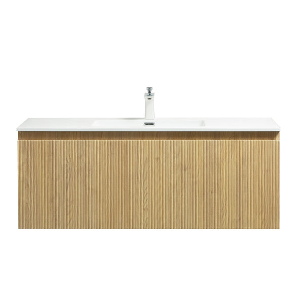 Liner 48'' Floating Single Vanity with White Cultured Marble Top TONA Bathroom Furniture