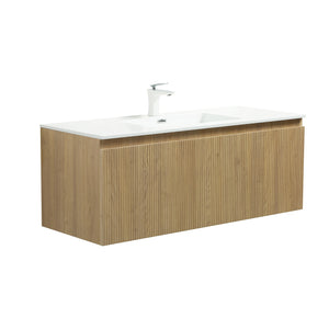 Liner 48'' Floating Single Vanity with White Cultured Marble Top TONA Bathroom Furniture
