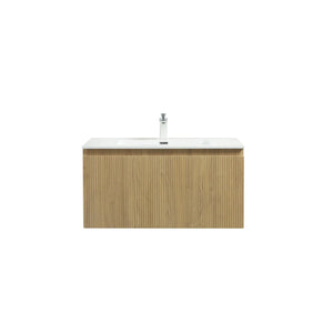 Liner 36'' Floating Single Vanity with White Resin Top TONA Bathroom Furniture