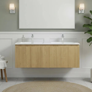 Liner 48'' Floating Double Vanity with White Resin Top TONA Bathroom Furniture