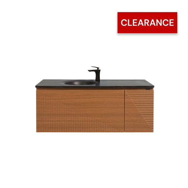 Simon 48'' Floating Bathroom Vanity with Single Matte Black Quartz Sink TONA Bathroom Furniture