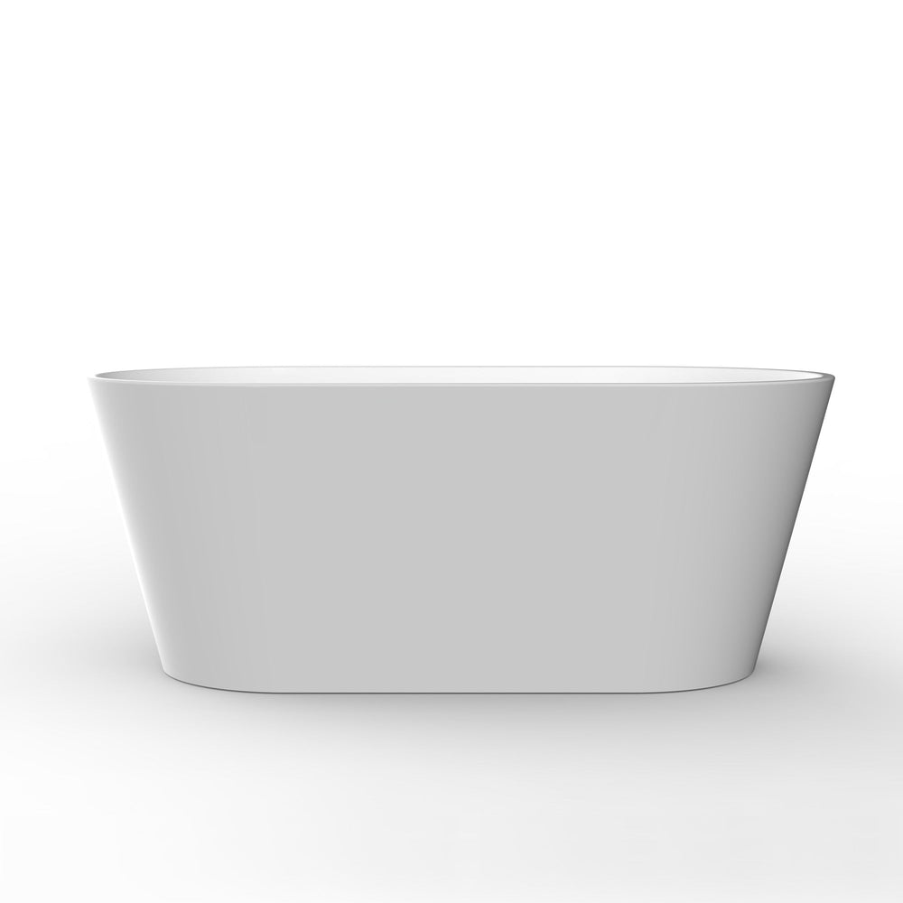 Skysea Glossy White Freestanding Oval Acrylic Bathtub(59"-67") tonabathroom