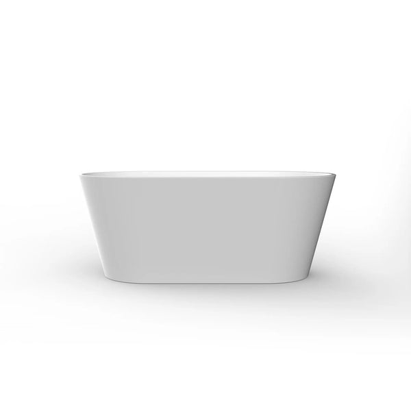 Skysea Glossy White Freestanding Oval Acrylic Bathtub(59"-67") tonabathroom