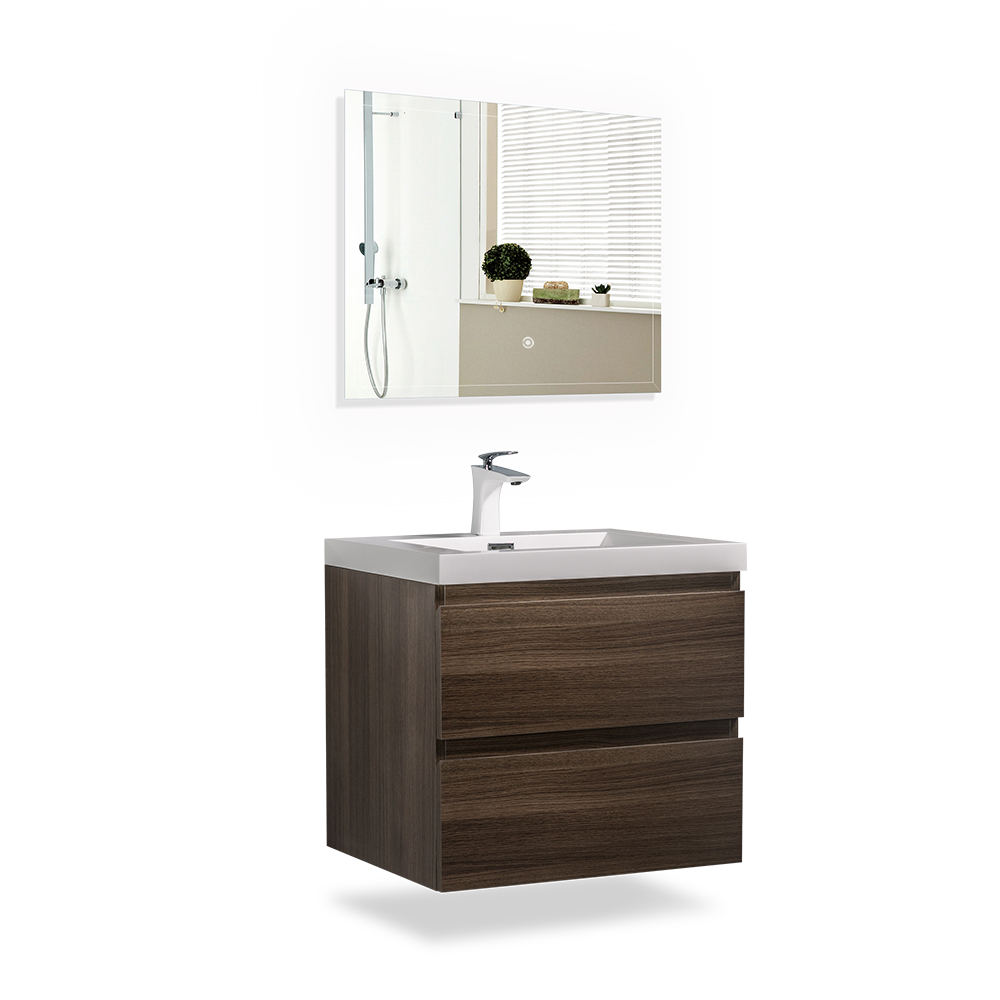 Floating Bathroom Vanity Wall Hung Vanity Unit with Faux Marble Integrated Top&Sink - TONA Angela