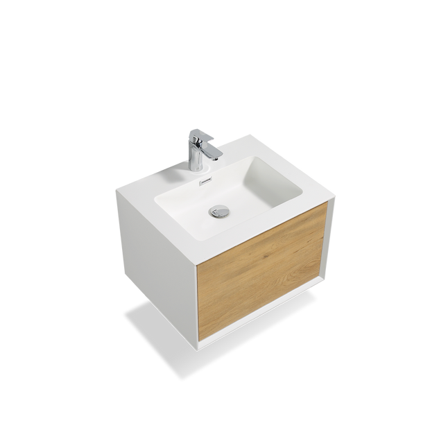 Wall Mounted Bathroom Vanity with Faux Marble Integrated Top&Sink - TONA Furla