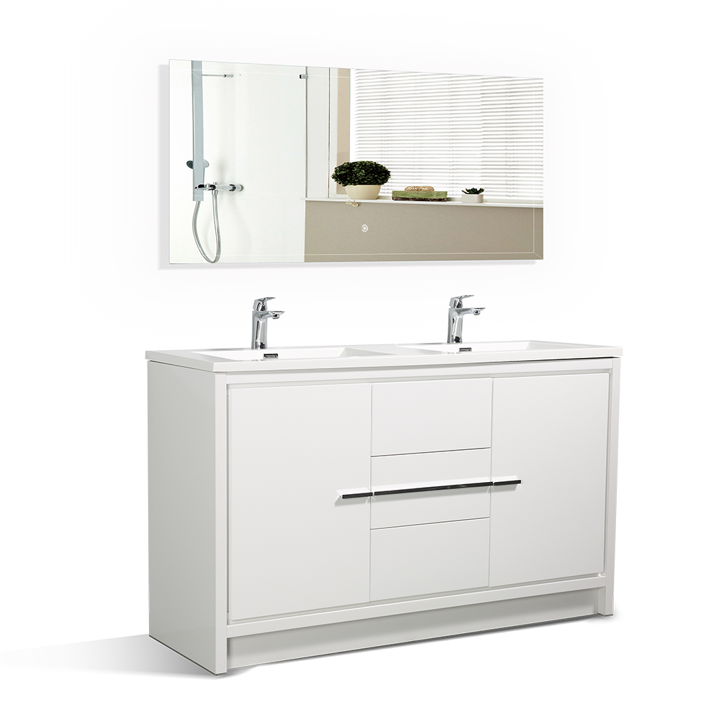 Freestanding Bathroom Vanity with Faux Marble Integrated Top&Sink - TONA Allier