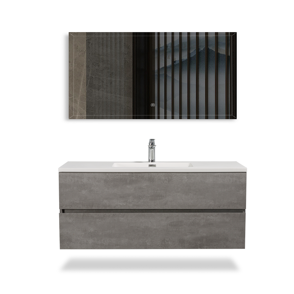 Floating Bathroom Vanity with Faux Marble Integrated Top&Sink - TONA Edi, 24 Inch/36 Inch Vanity with Single Sink