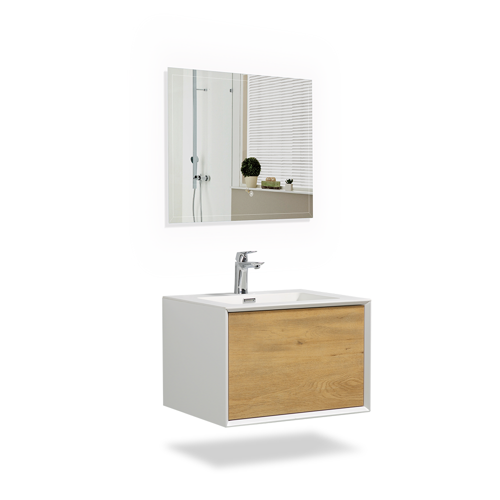 Wall Mounted Bathroom Vanity with Faux Marble Integrated Top&Sink - TONA Furla