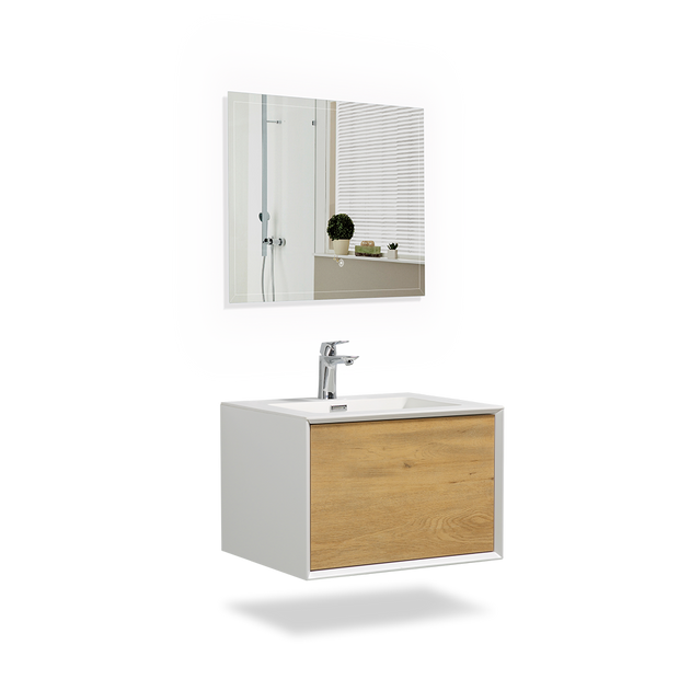 Wall Mounted Bathroom Vanity with Faux Marble Integrated Top&Sink - TONA Furla