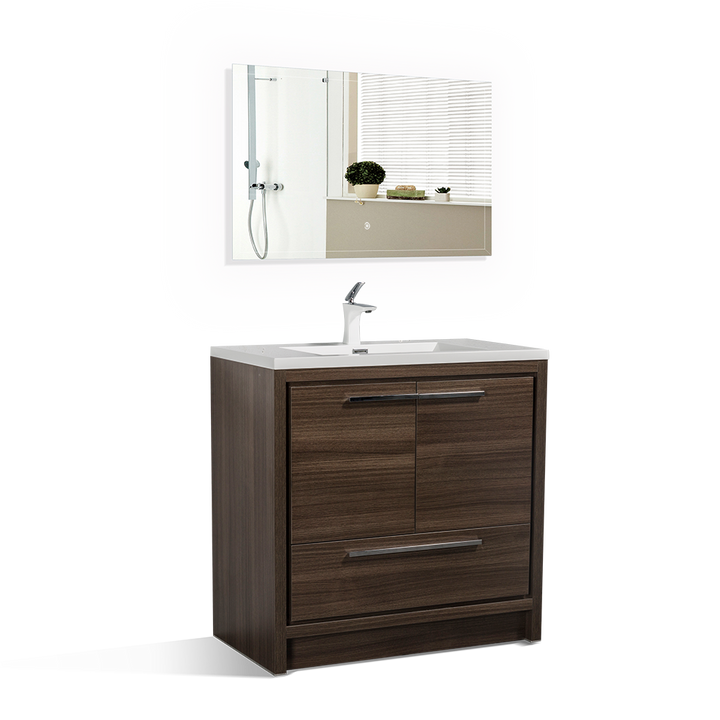TONA Allier Freestanding Vanity Single Sink with White Countertop  (24"-48")