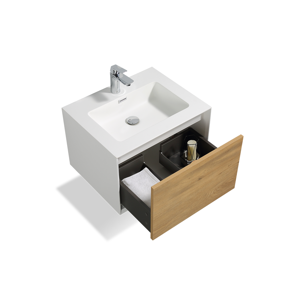TONA FURLA FLOATING VANITY WITH WHITE COUNTERTOP  INTEGRATED SINGLE SINK (24"-36"）