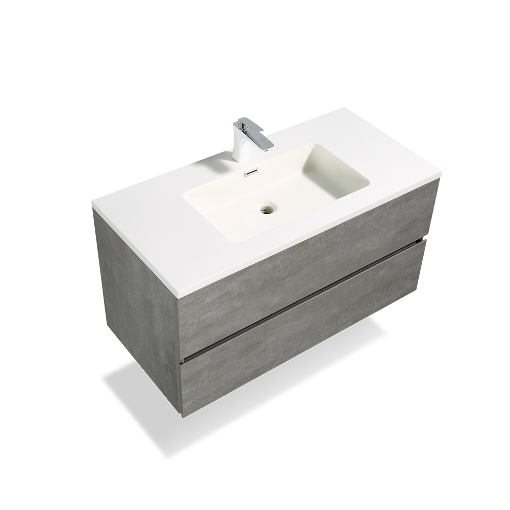 TONA EDI Floating Vanity with White Quartz Countertop Single Sink (24"-48")