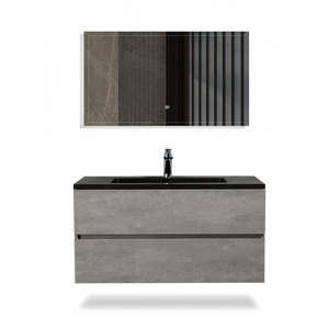 TONA Edi Floating Vanity with Black Quartz Single Sink Countertop (24"-60") TONA Bathroom Furniture
