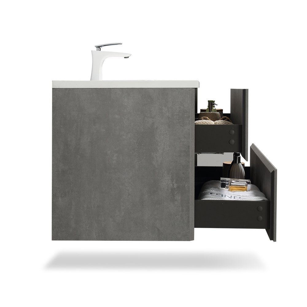 TONA EDI Floating Vanity with White Quartz Countertop Single Sink (24"-48")