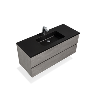 TONA Edi Floating Vanity with Black Quartz Single Sink Countertop (24"-60") TONA Bathroom Furniture