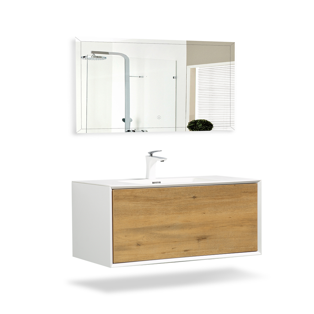 Wall Mounted 24 Inch Bathroom Vanity with Cultured Marble Top & Integrated Sink - TONA Furla
