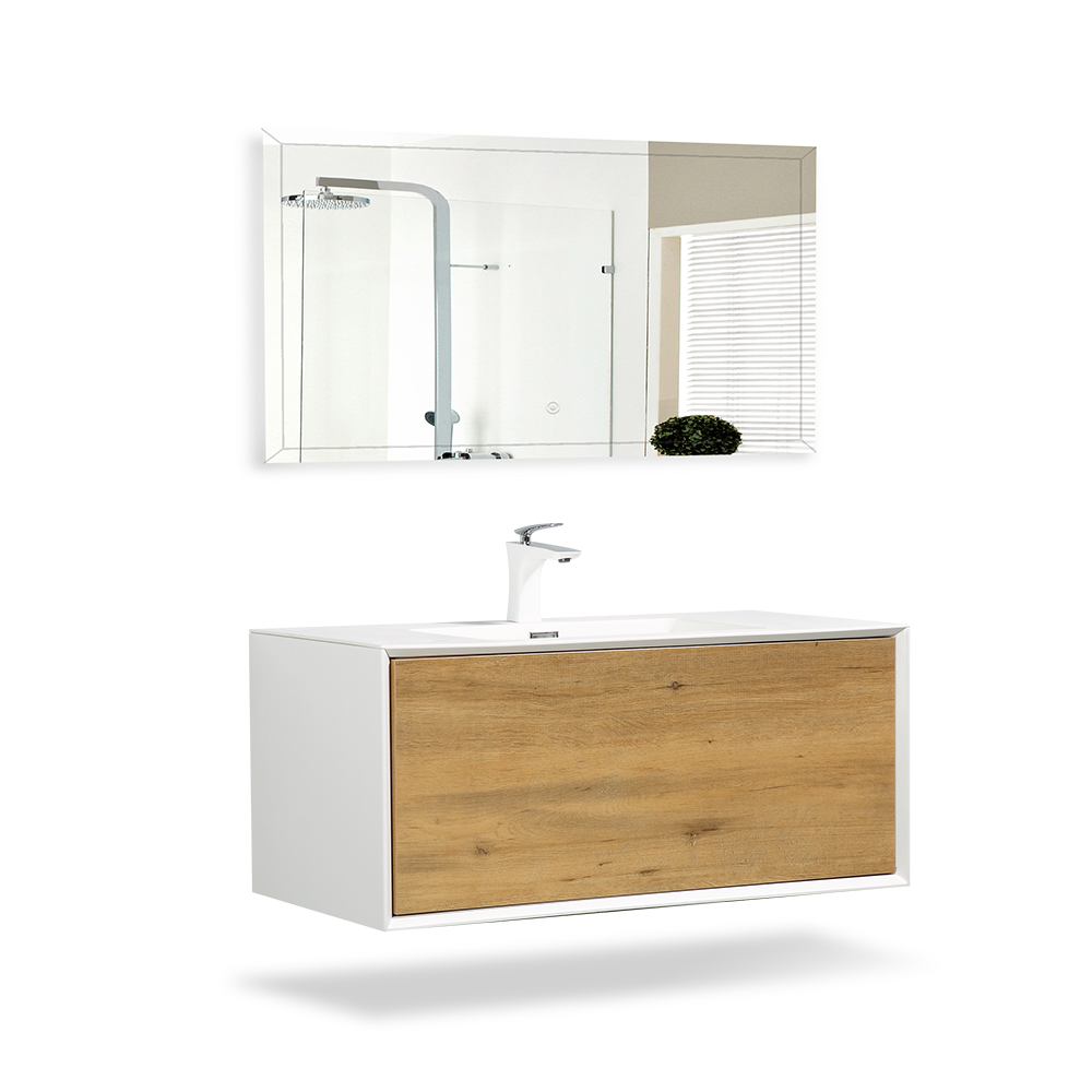 TONA FURLA FLOATING VANITY WITH WHITE COUNTERTOP  INTEGRATED SINGLE SINK (24"-36"）