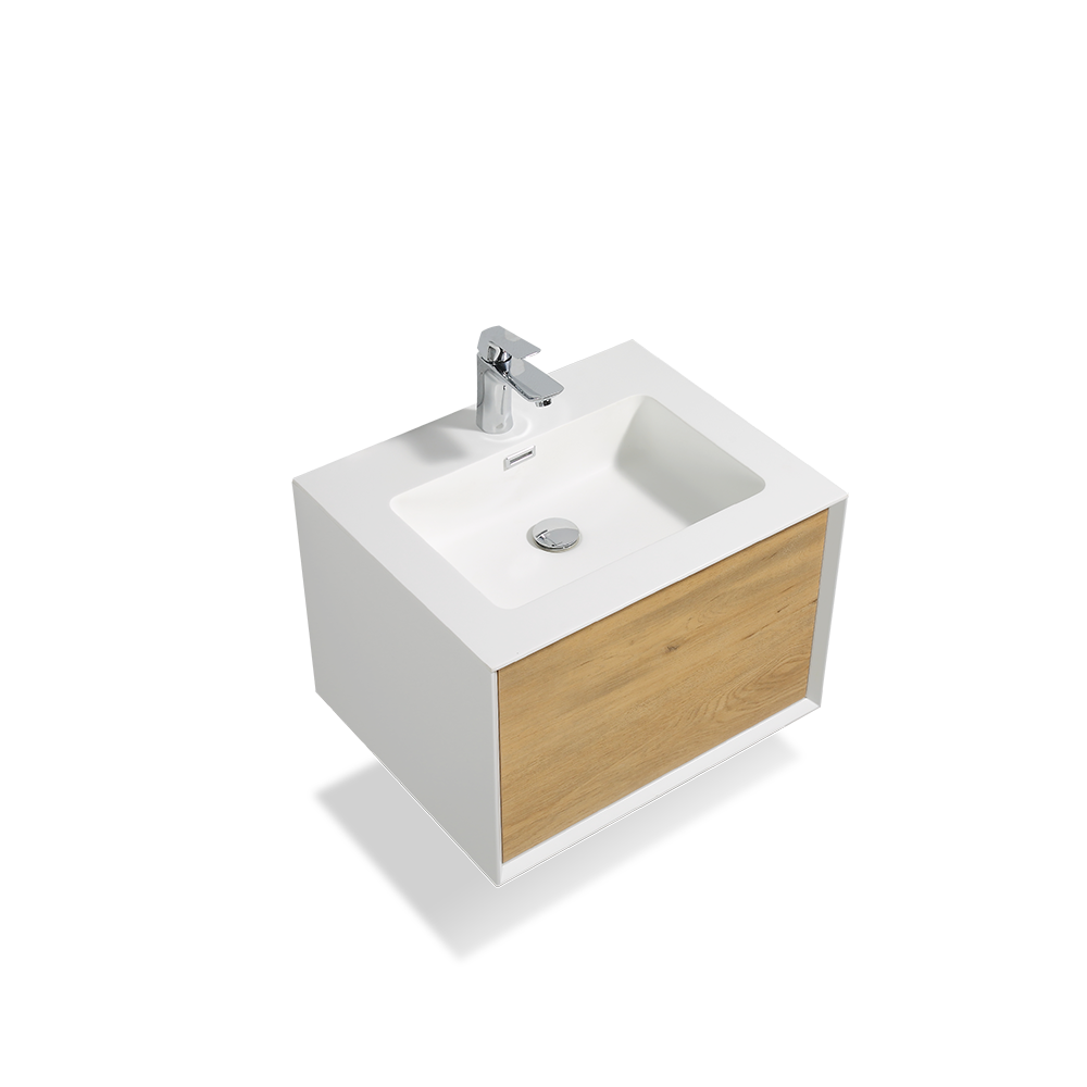 TONA FURLA FLOATING VANITY WITH WHITE COUNTERTOP  INTEGRATED SINGLE SINK (24"-36"）