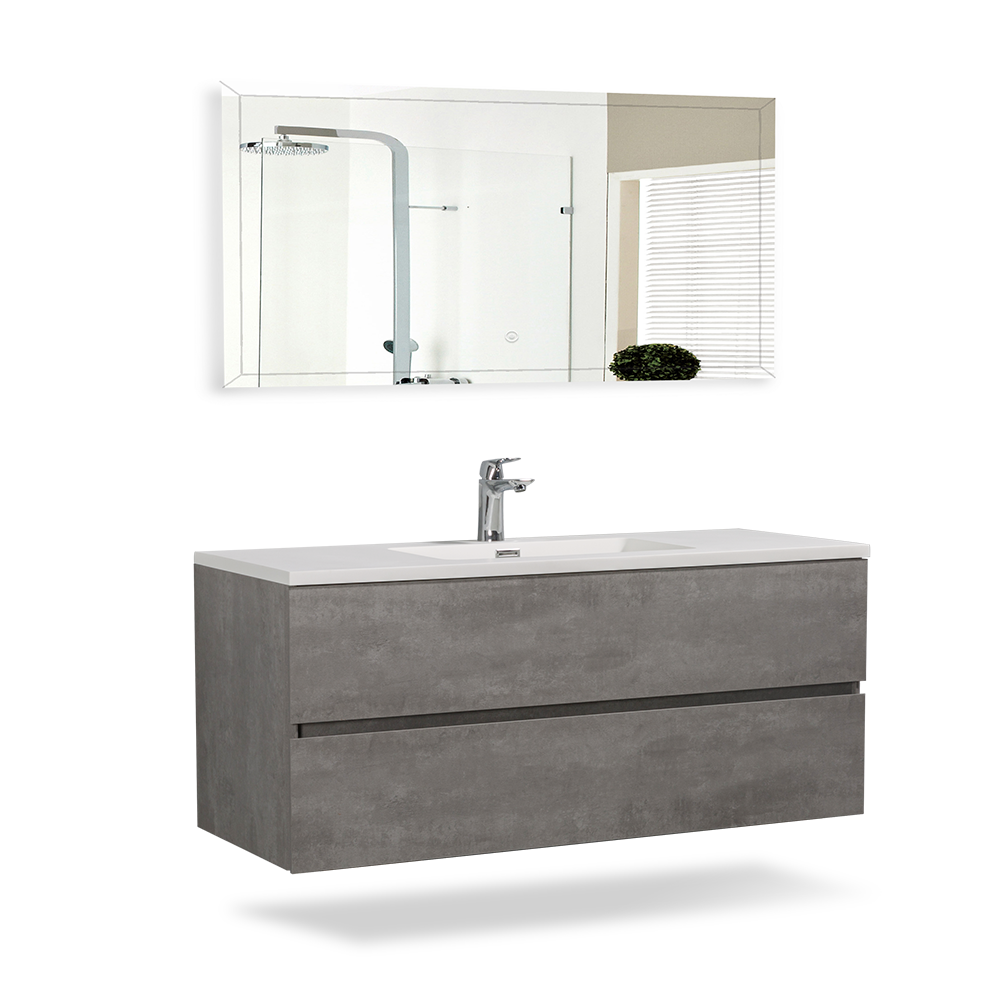 Floating Bathroom Vanity with Faux Marble Integrated Top&Sink - TONA Edi, 24 Inch/36 Inch Vanity with Single Sink