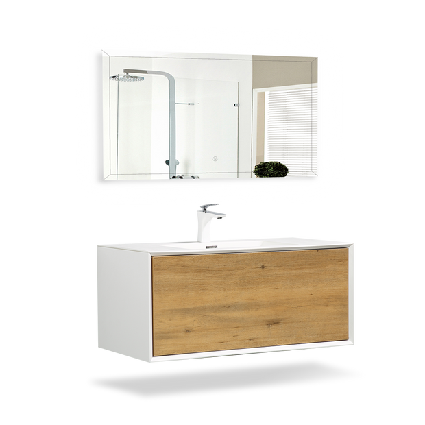 Wall Mounted Bathroom Vanity with Faux Marble Integrated Top&Sink - TONA Furla