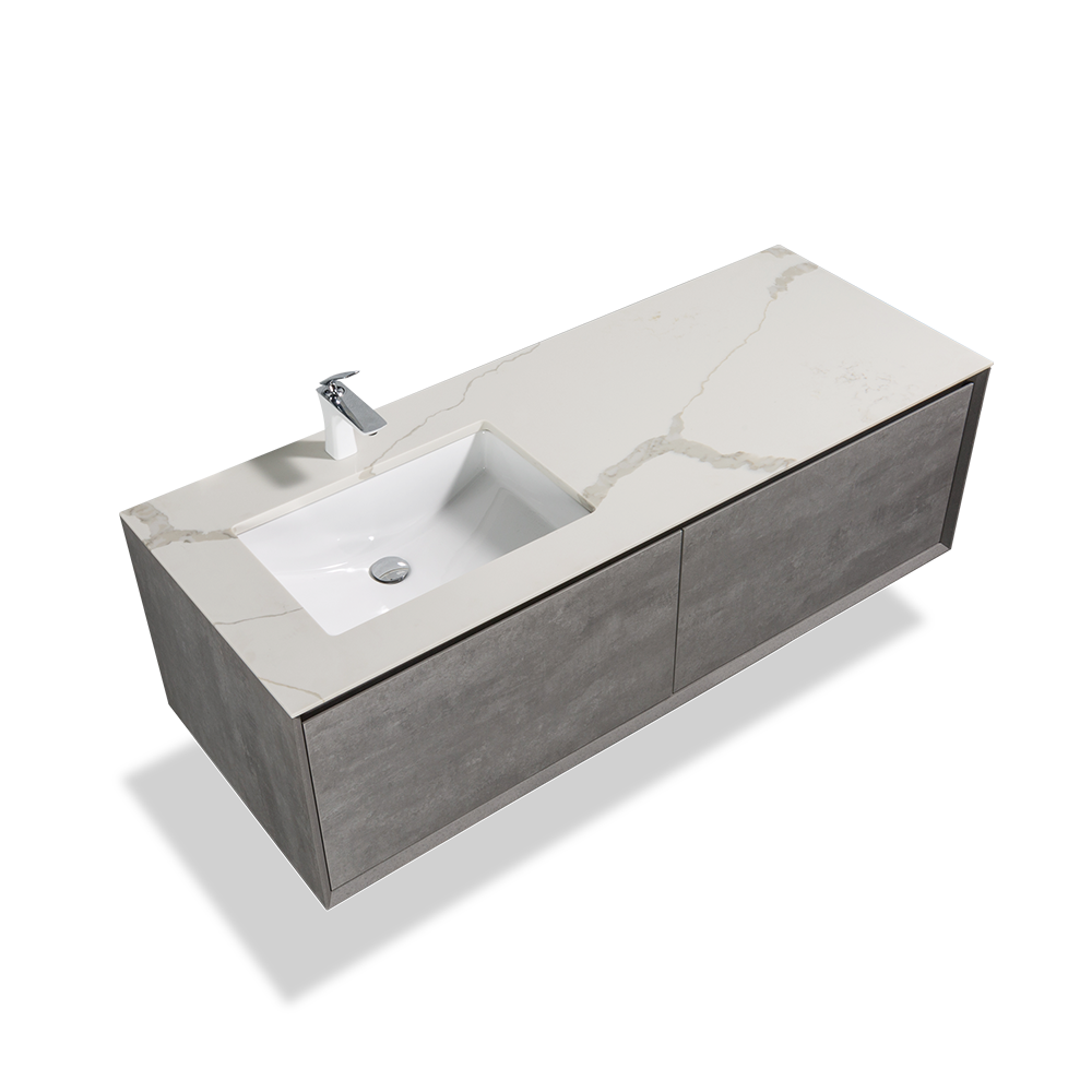 Wall Hung Bathroom Vanity with Quartz Top & Ceramic Sink - TONA Freda