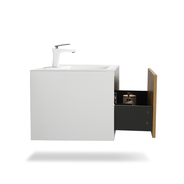 Wall Mounted Bathroom Vanity with Faux Marble Integrated Top&Sink - TONA Furla