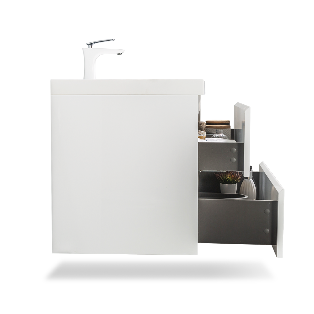 TONA ANGELA FLOATING VANITY SINGLE BASIN WITH WHITE COUNTERTOP (24"- 60")