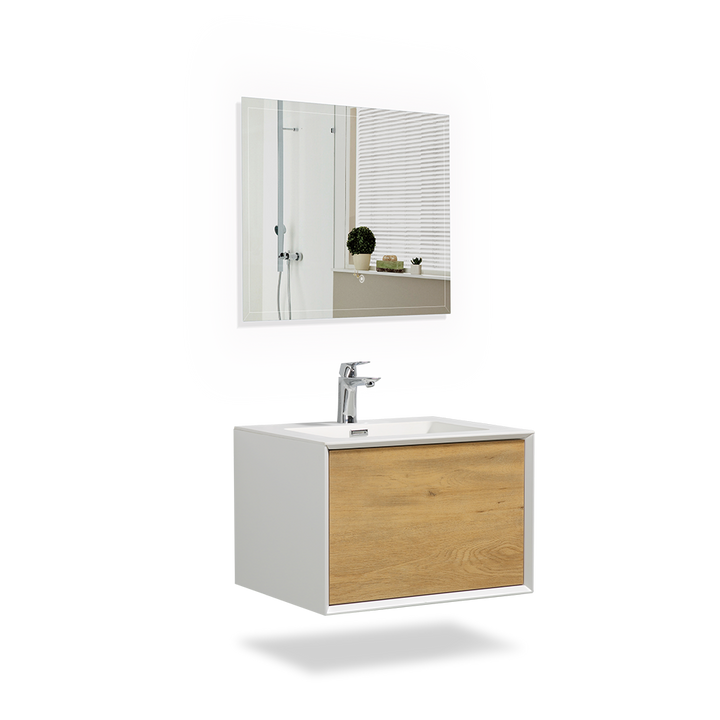 TONA FURLA FLOATING VANITY WITH WHITE COUNTERTOP  INTEGRATED SINGLE SINK (24"-36"）