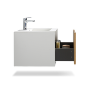 Wall Mounted Bathroom Vanity with Faux Marble Integrated Top&Sink - TONA Furla