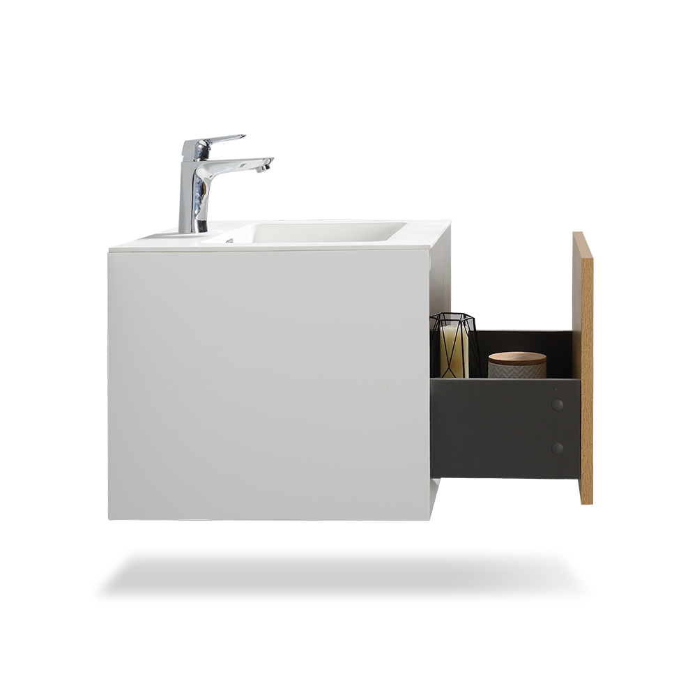 TONA FURLA FLOATING VANITY WITH WHITE COUNTERTOP  INTEGRATED SINGLE SINK (24"-36"）