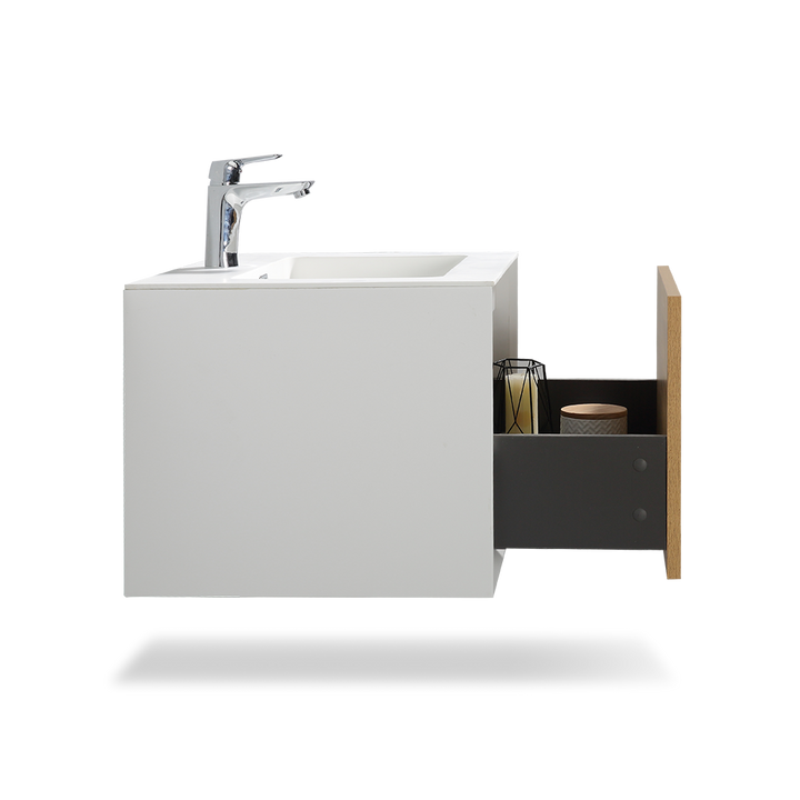 TONA FURLA FLOATING VANITY WITH WHITE COUNTERTOP  INTEGRATED SINGLE SINK (24"-36"）