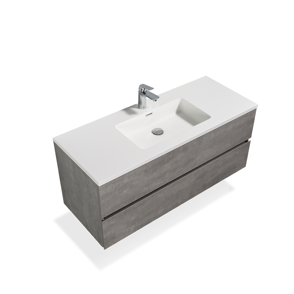 TONA EDI Floating Vanity with White Quartz Countertop Single Sink (24"-48")
