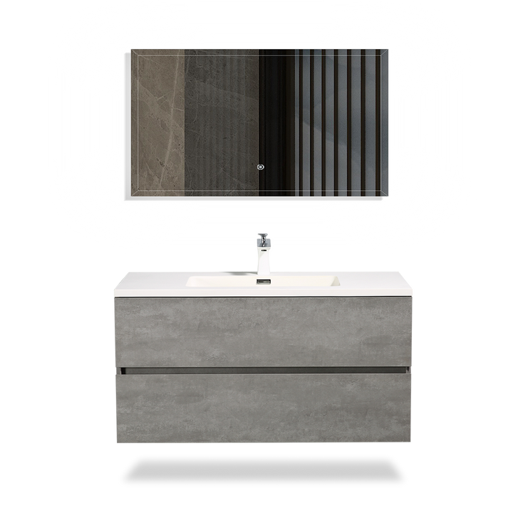 TONA EDI Floating Vanity with White Quartz Countertop Single Sink (24"-48")