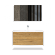 Wall Mounted Bathroom Vanity with Faux Marble Integrated Top&Sink - TONA Furla