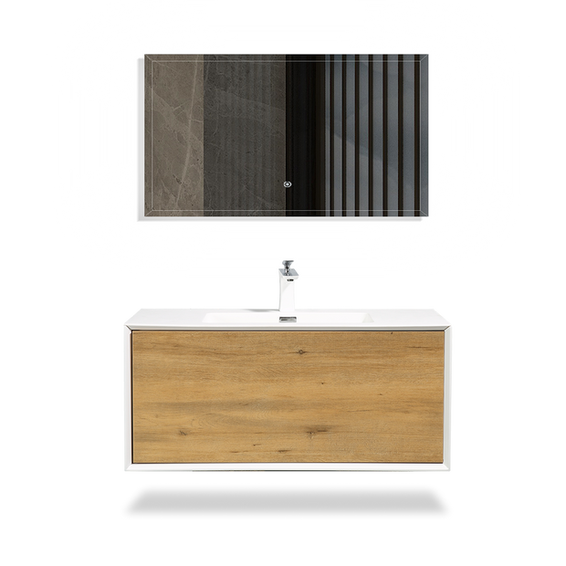 Wall Mounted Bathroom Vanity with Faux Marble Integrated Top&Sink - TONA Furla