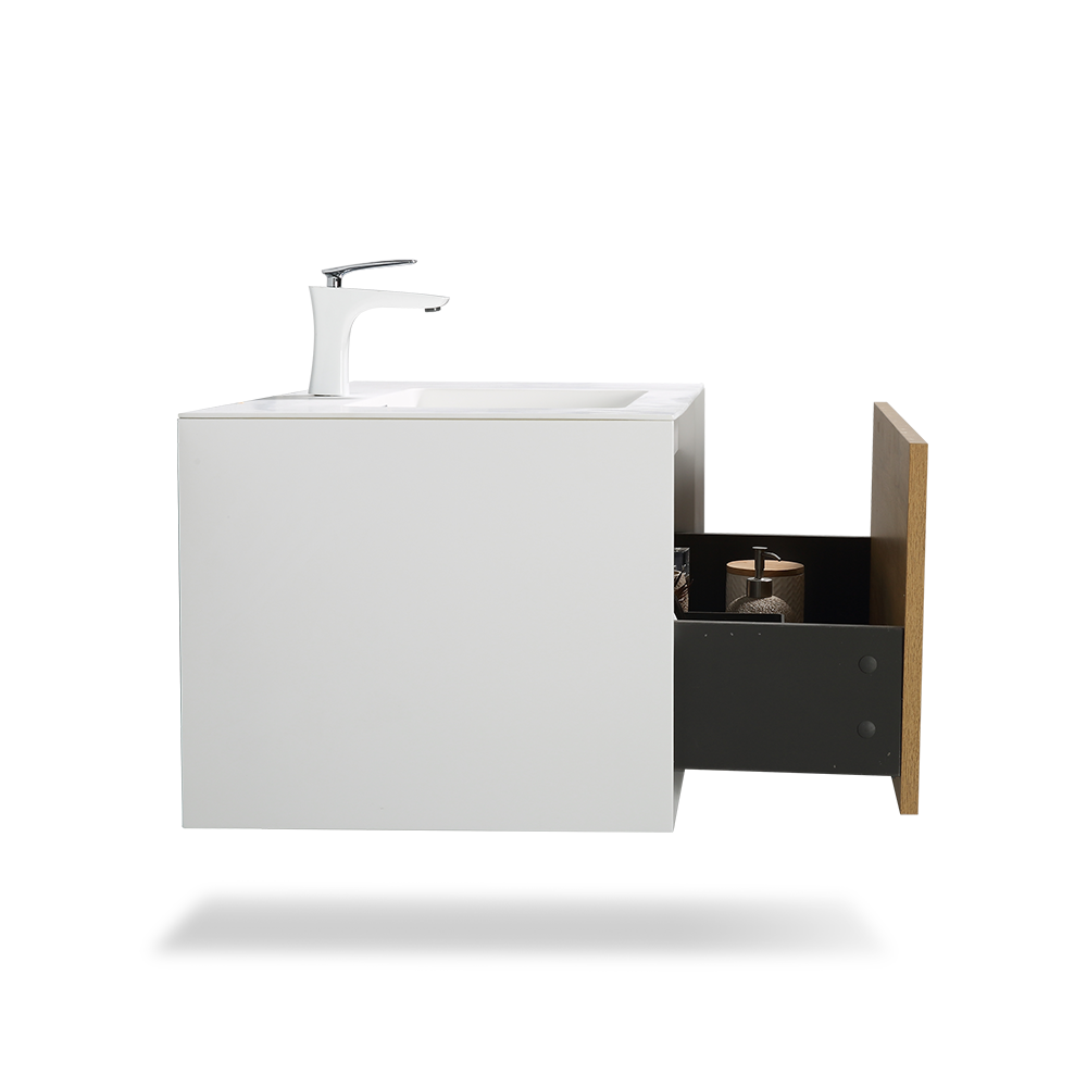 TONA FURLA FLOATING VANITY WITH WHITE COUNTERTOP  INTEGRATED SINGLE SINK (24"-36"）