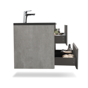 TONA Edi Floating Vanity with Black Quartz Single Sink Countertop (24"-60") TONA Bathroom Furniture
